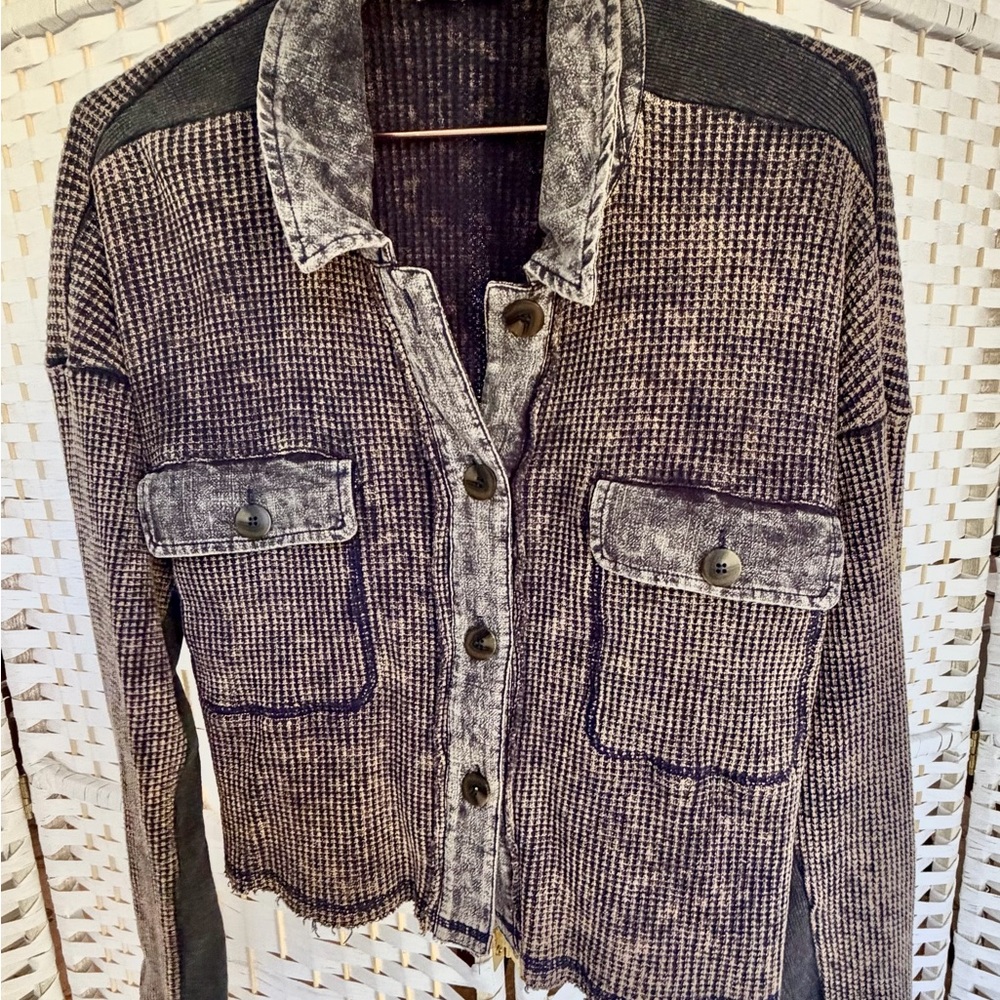 Mystree Black and Gray Textured Jacket